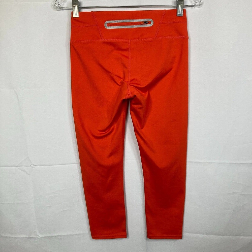 Athleta Leggings Womens‎ Sz XS Orange Chaturanga Capri Crop Pocket Logo - Picture 4 of 12